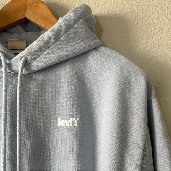 Levi's Laundry Day Cropped Hoodie Sweater Women’s XS Blue Relaxed Fit Skater - Picture 5 of 11